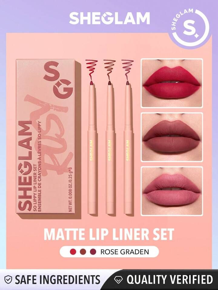 SHEGLAM Lip Liner Set Rose