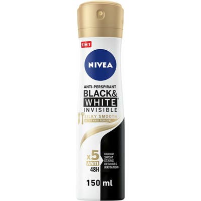 Nivea Anti-Perspirant Black & White Smooth 48h Protection 150 Ml