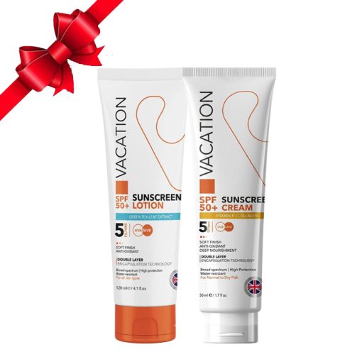 Vacation Sunscreen Lotion Green Tea 120 ml + Vacation Sunscreen Gel Hyaluronic 60 ml 